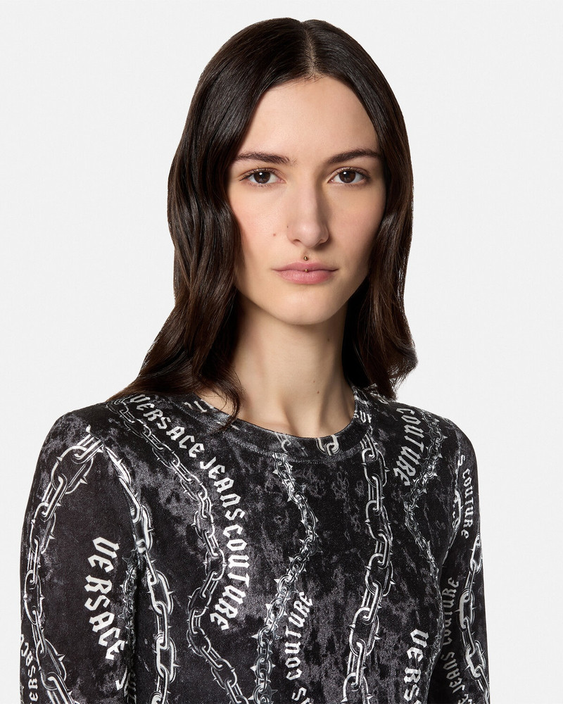 Chain Couture Velvet Midi Dress 3