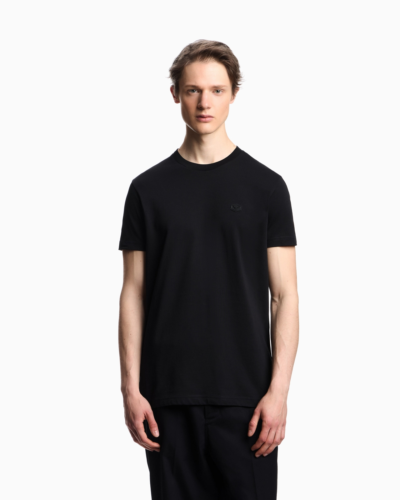 Supima jersey T-shirt with micro logo patch - 4