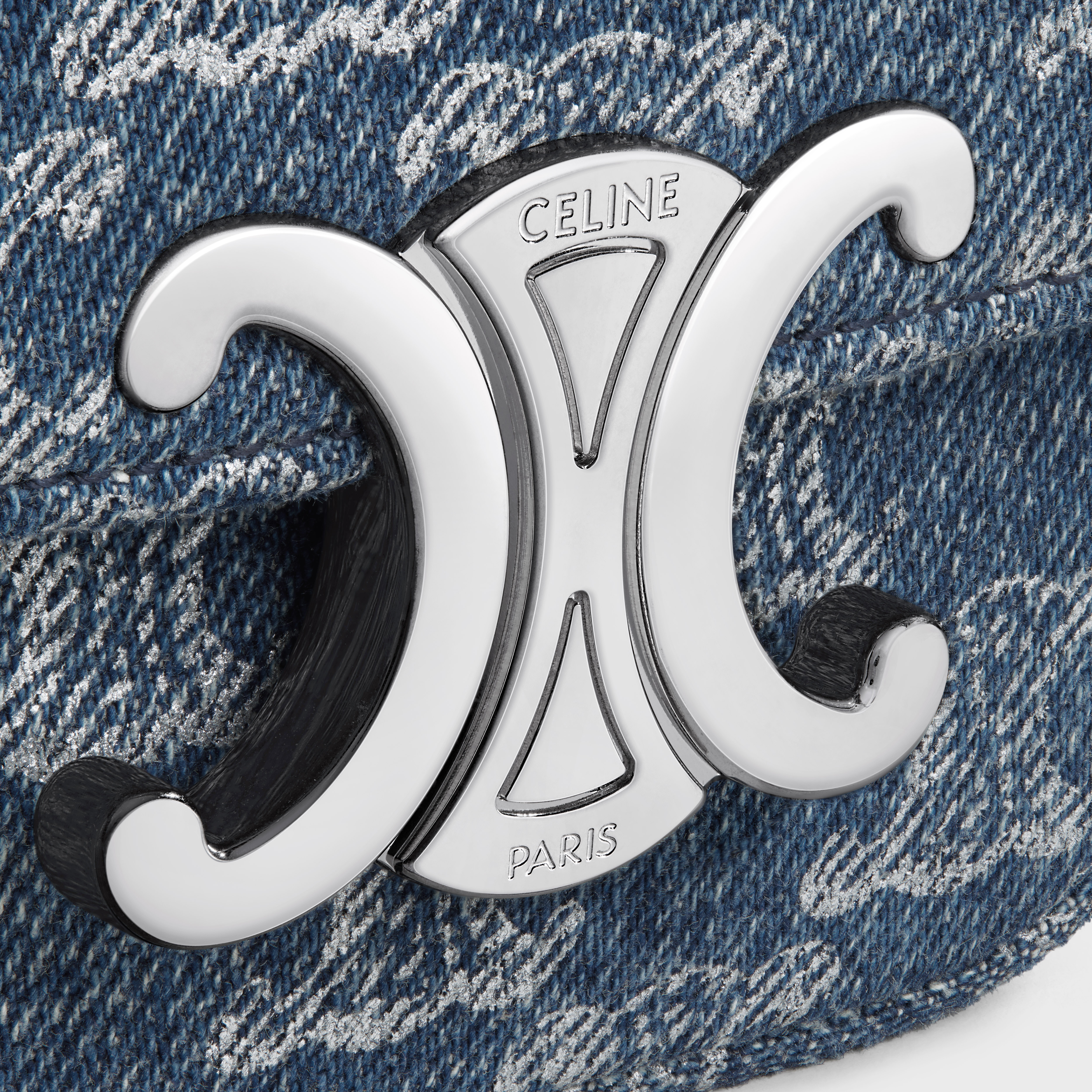 MINI CHAIN CLAUDE in DENIM WITH TRIOMPHE ALL-OVER - 5