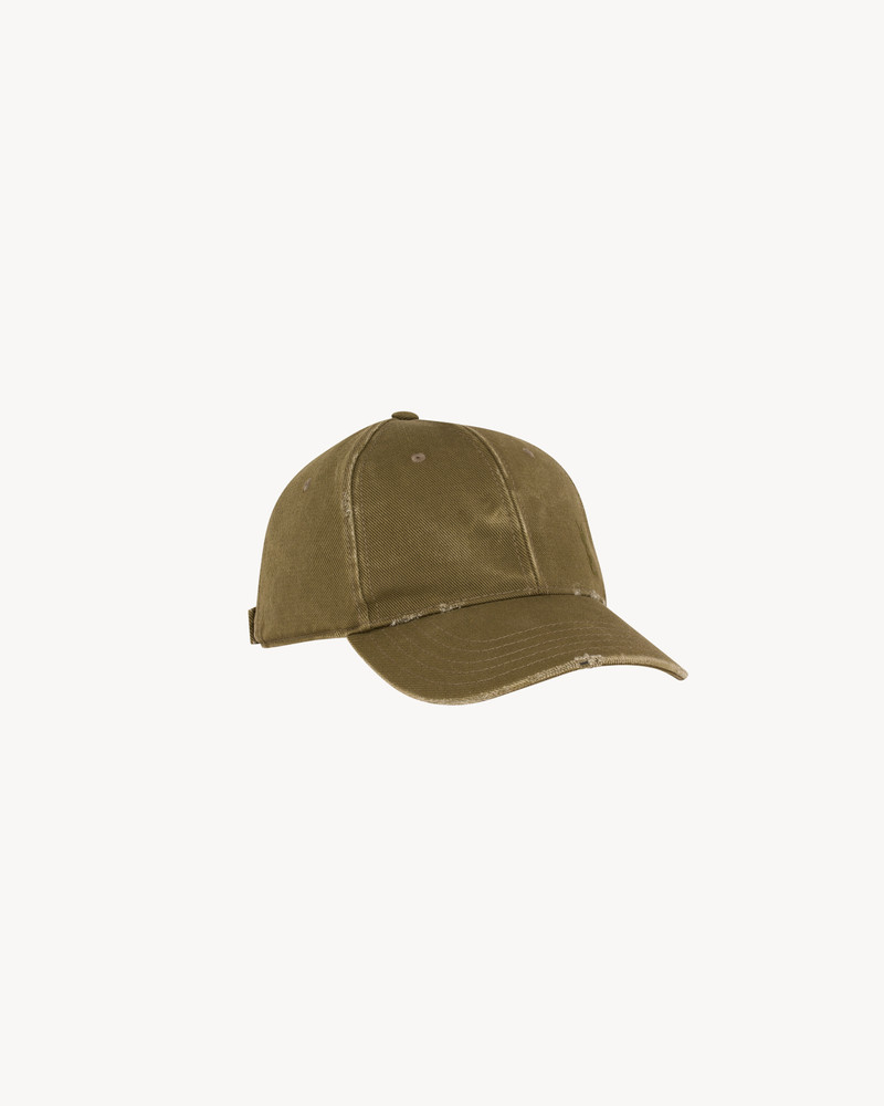 SAINT LAURENT cassandre cap in washed denim outlook