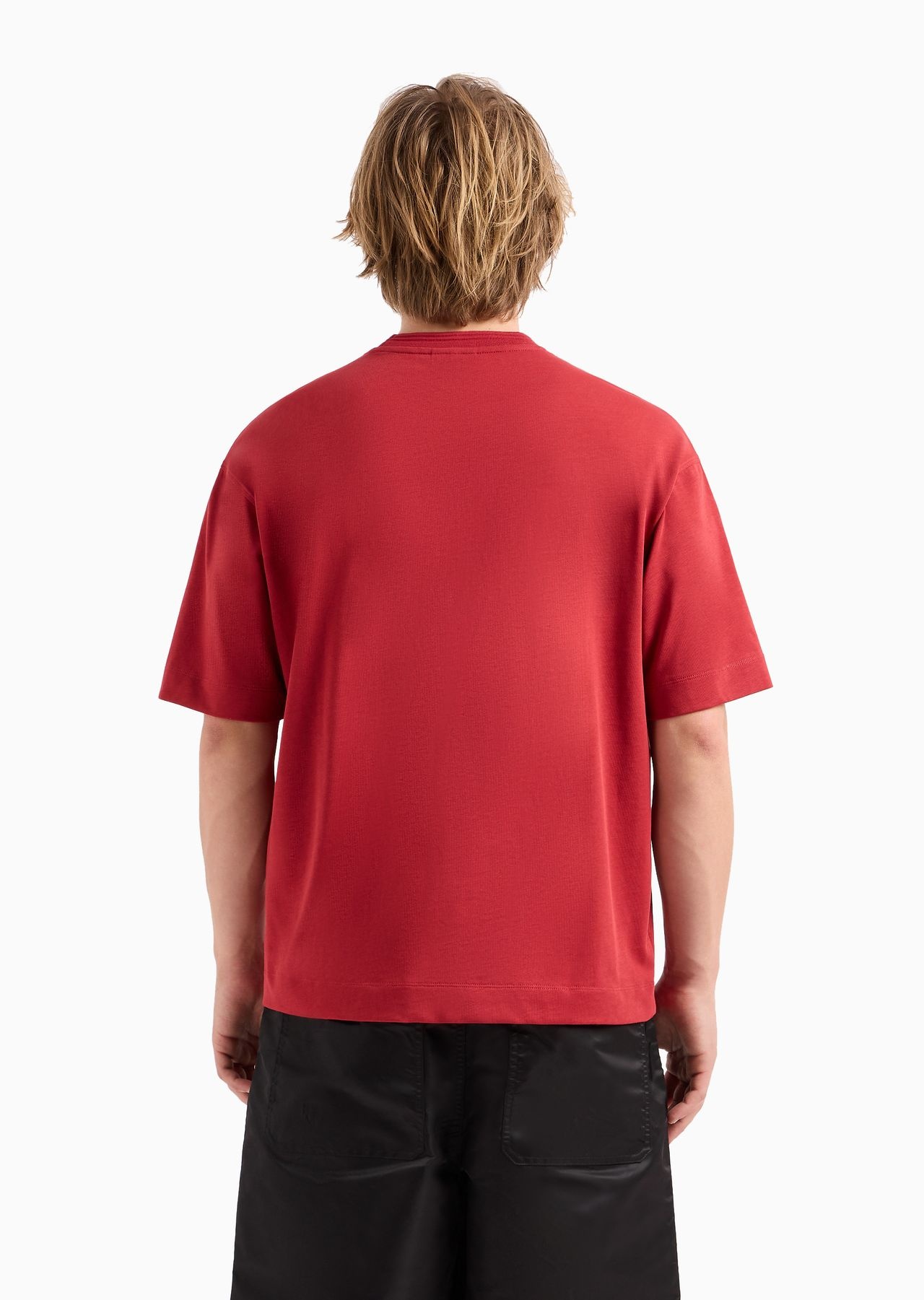 Oversize heavy jersey T-shirt with pocket and embossed logo embroidery - 3