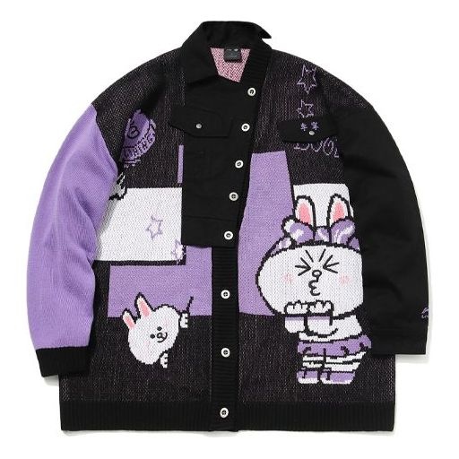 Li-Ning x LINE FRIENDS Graphic Jacket 'Black Purple' AMBQ044-2 - 1