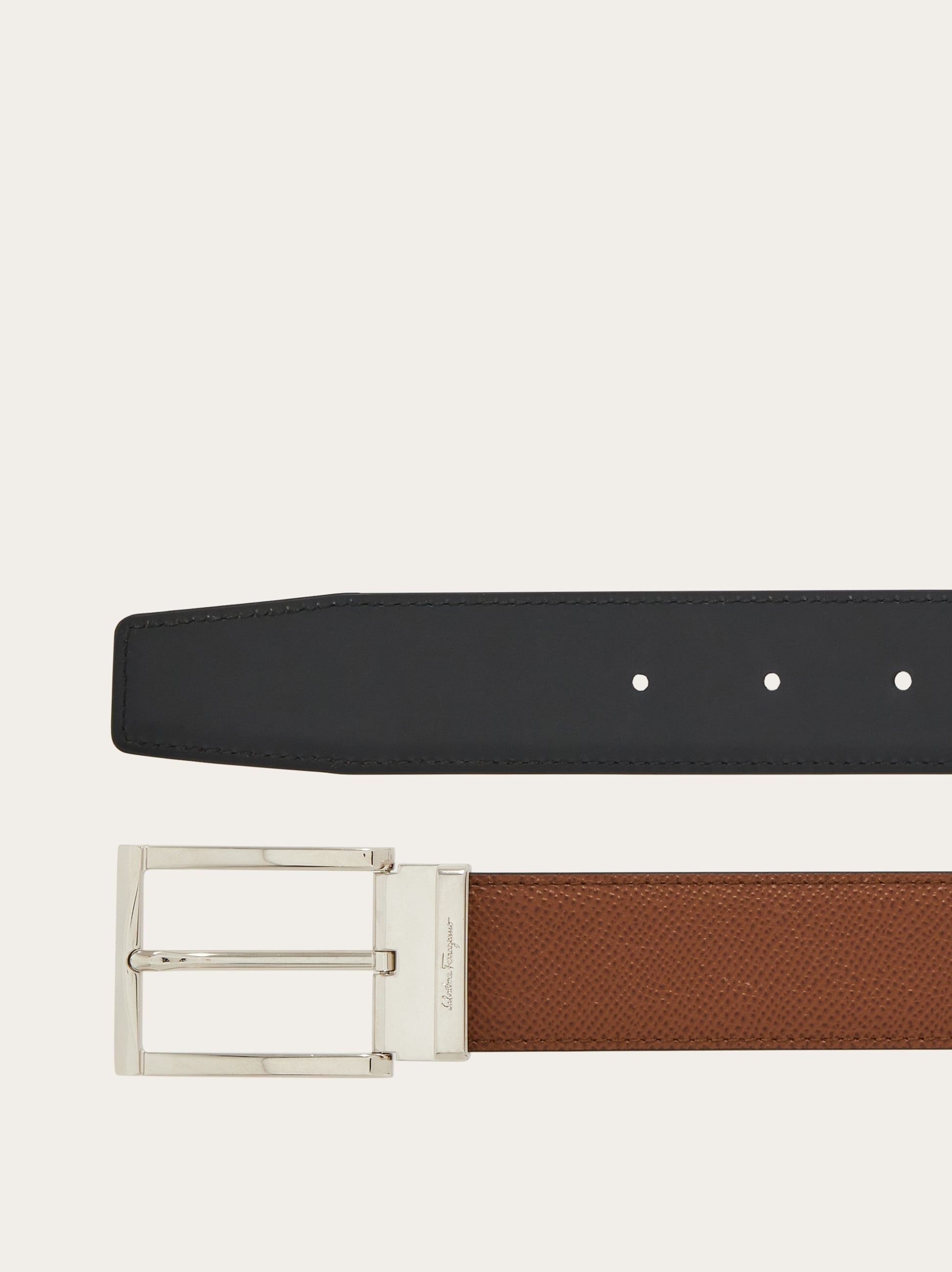 Reversible and adjustable belt with rectangular buckle - 2