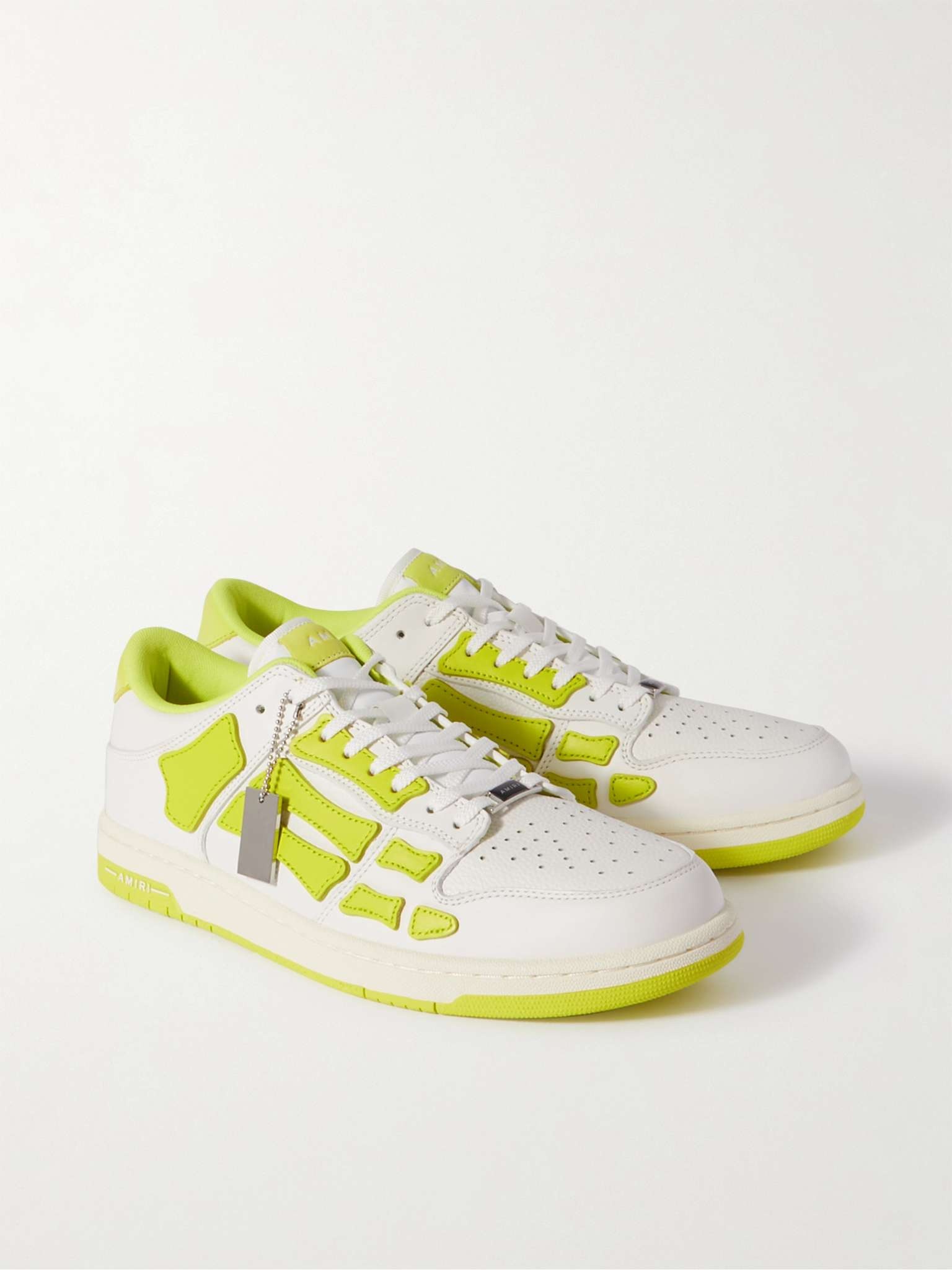 Skel-Top Neon Colour-Block Leather Sneakers - 4