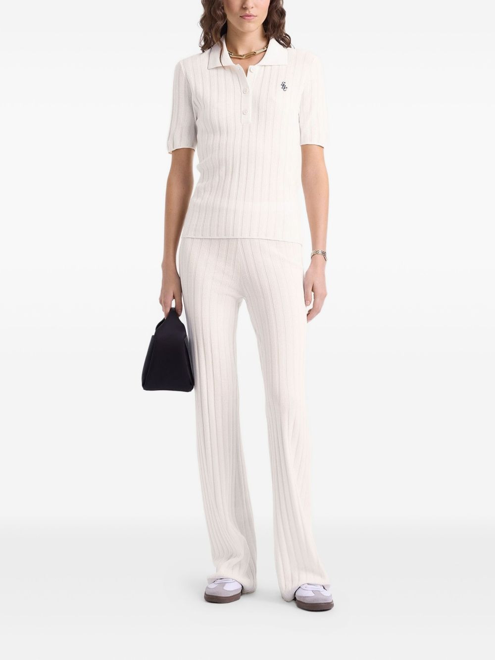 SRC ribbed logo polo top - 2