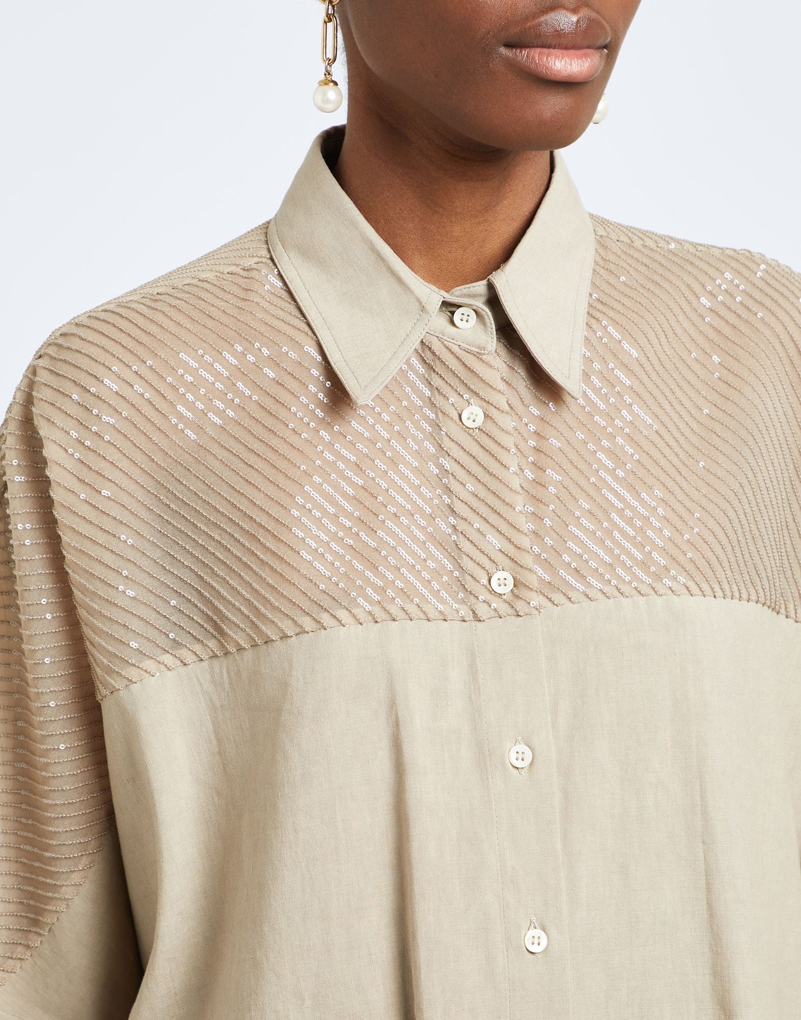 Light brown Women's Linen Shirt - 4