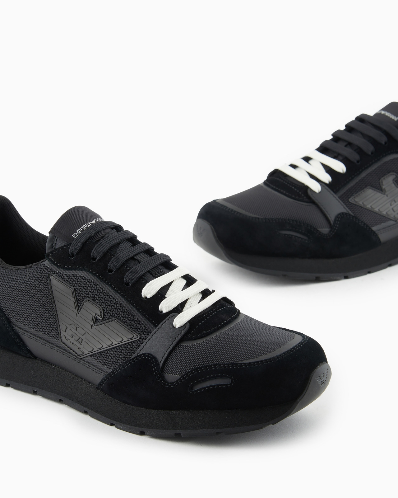 Mesh sneakers with suede details and eagle patch - 5