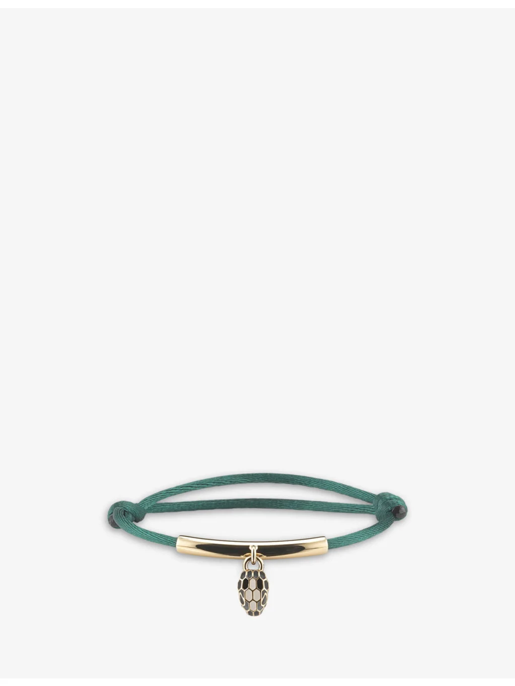 Serpenti Forever Gold-Plated Brass, Agate, Enamel and Cord Bracelet - 1