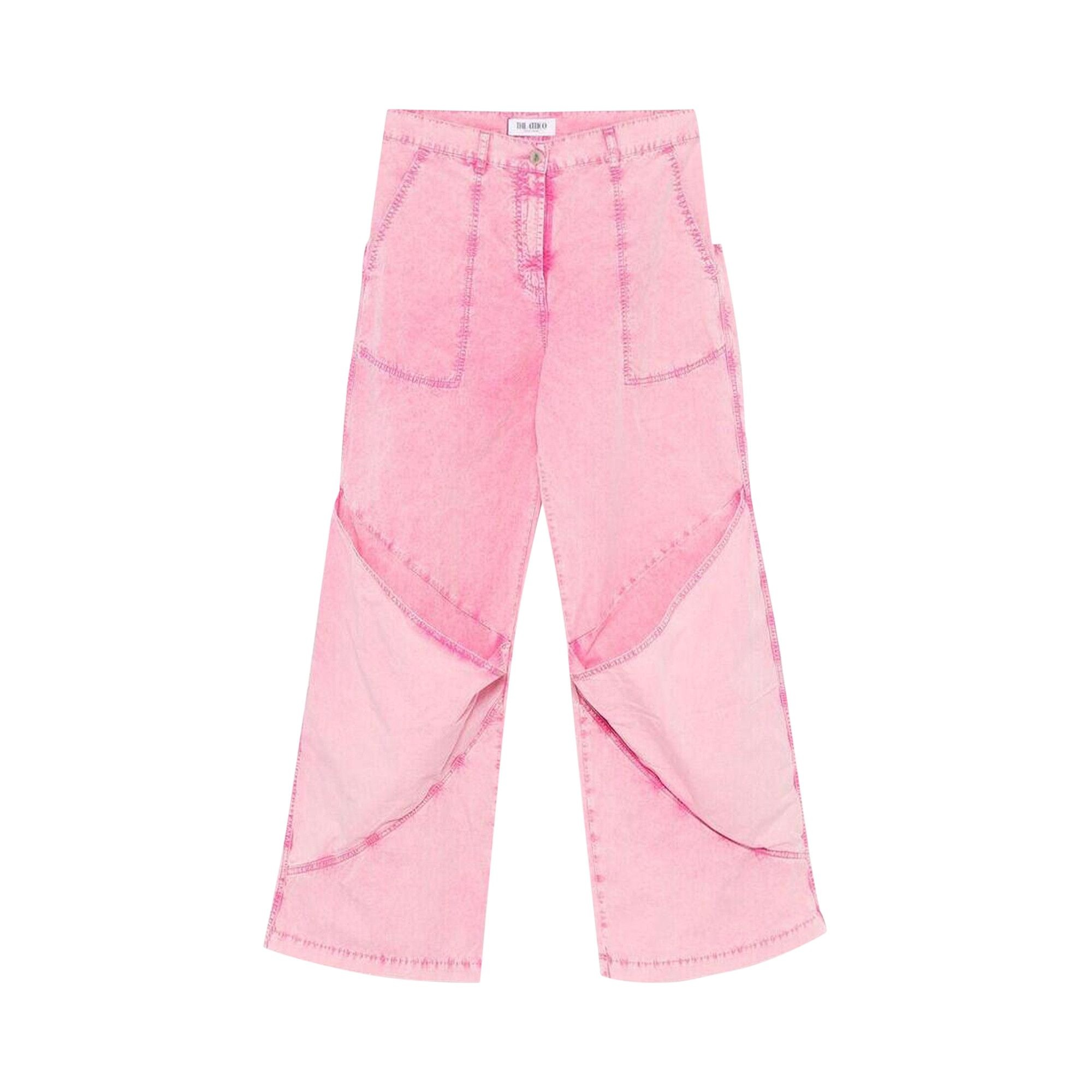 The Attico Wide Leg Jeans 'Pink' - 1