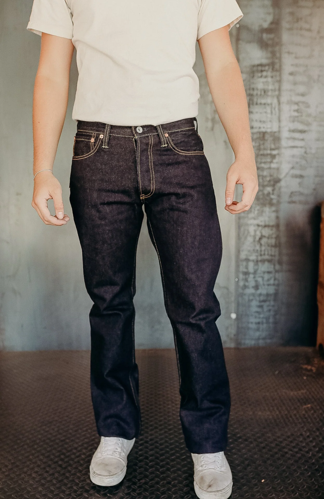 14OZ SELVEDGE DENIM STRAIGHT CUT JEANS - INDIGO IH-634S-142 - 1