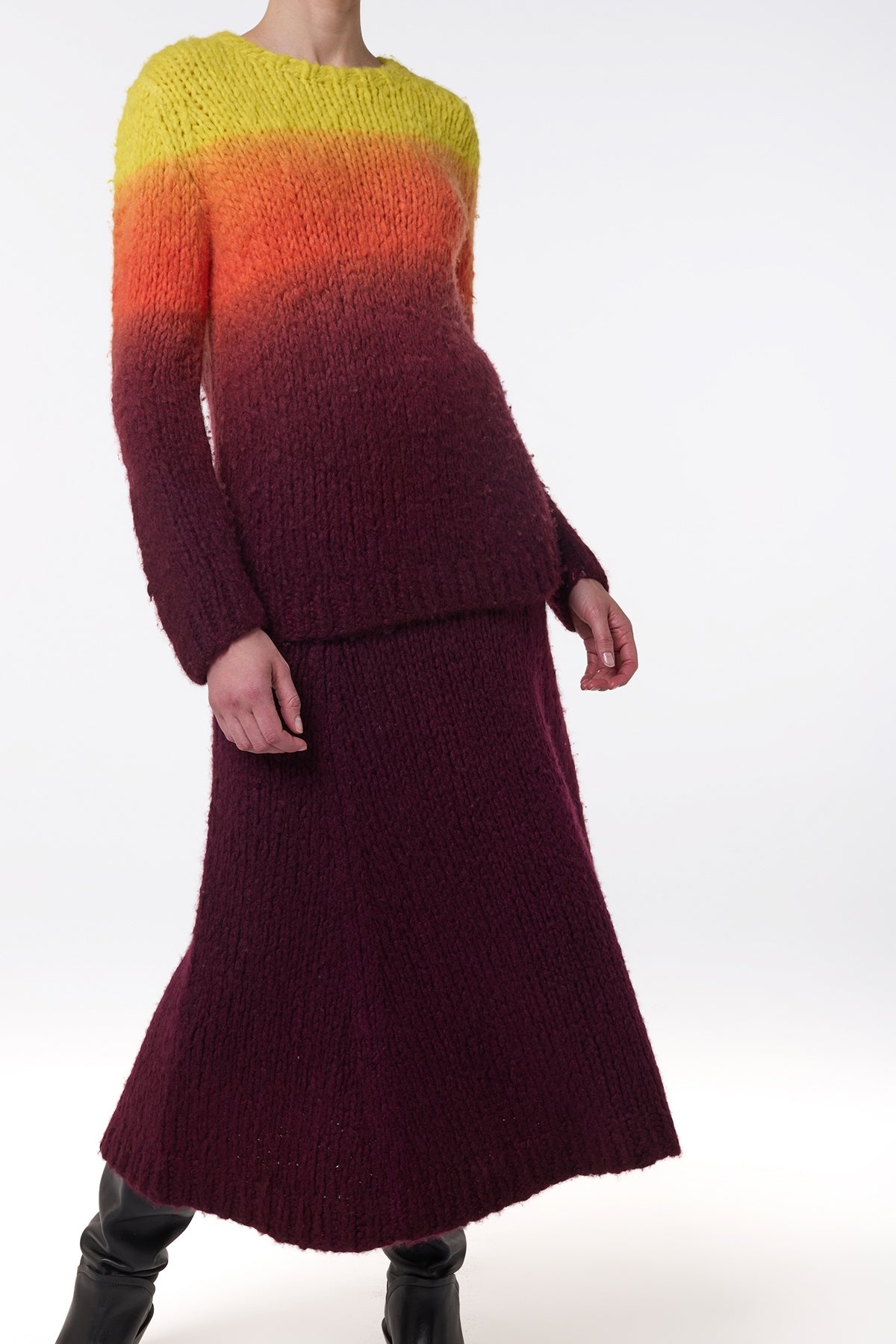 Pallas Knit Sweater in Dip Dye Sunrise Welfat Cashmere - 3