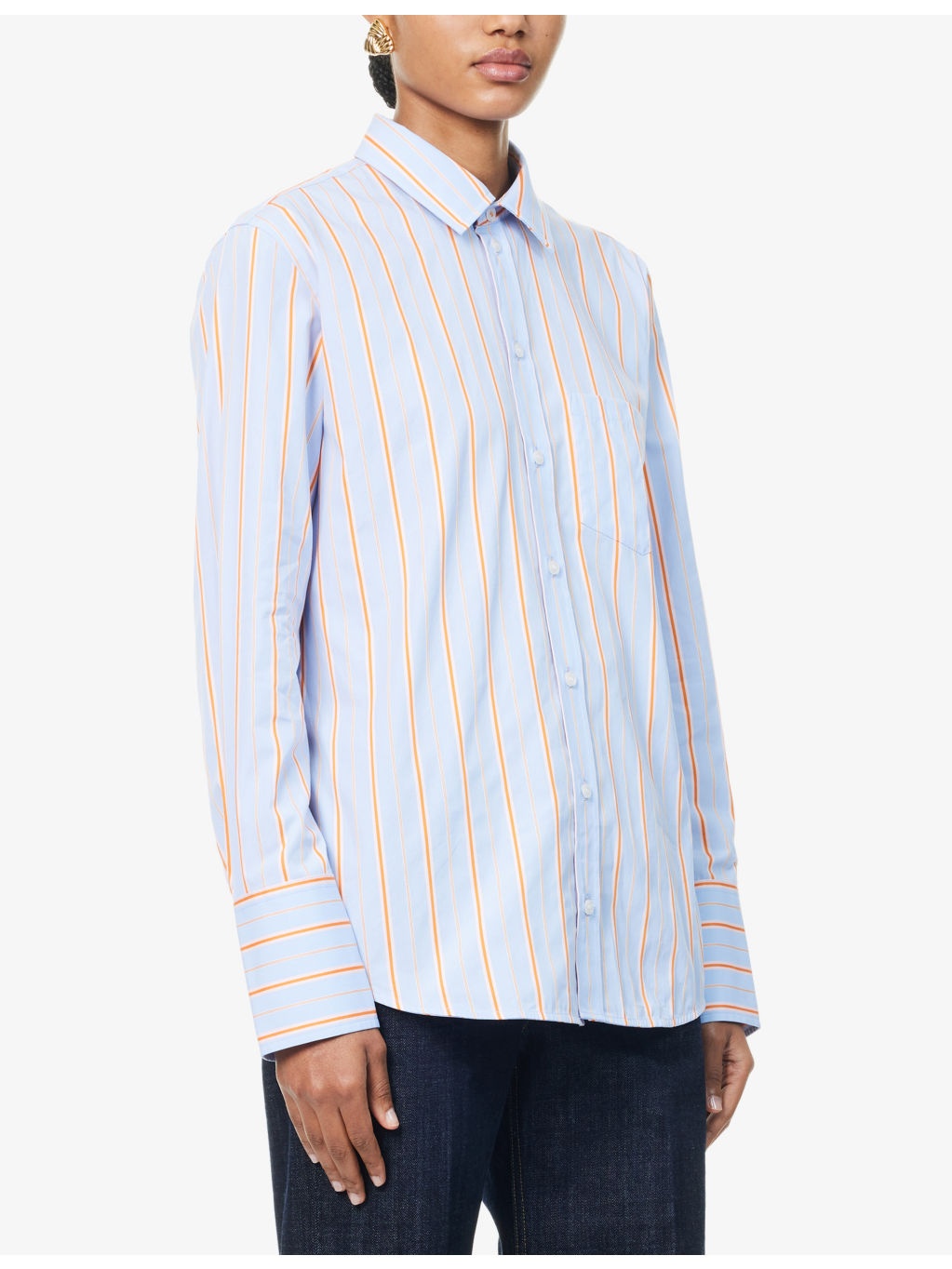Striped Long-Sleeves Cotton-Poplin Shirt - 3