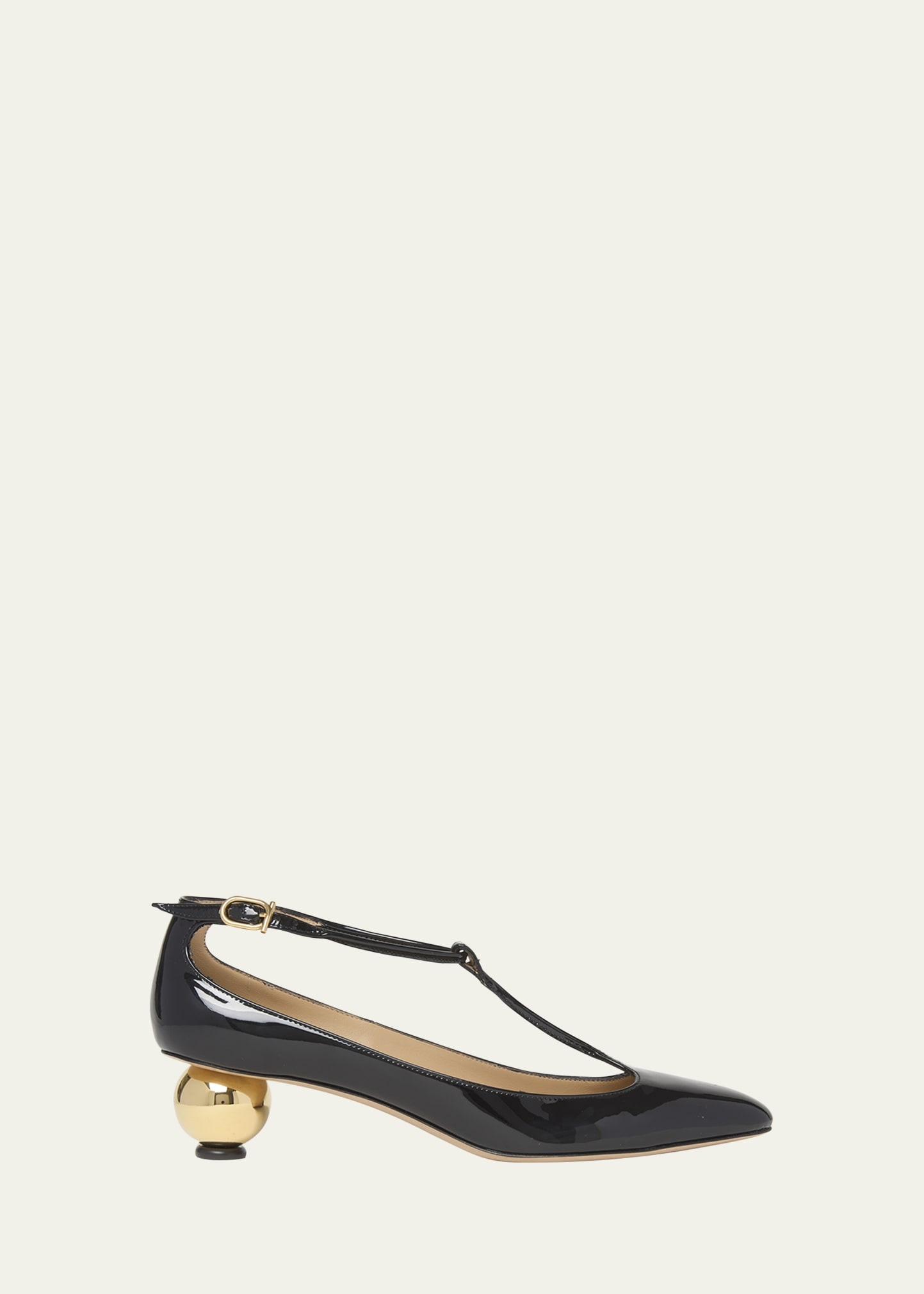 Tania Patent T-Strap Pumps - 1