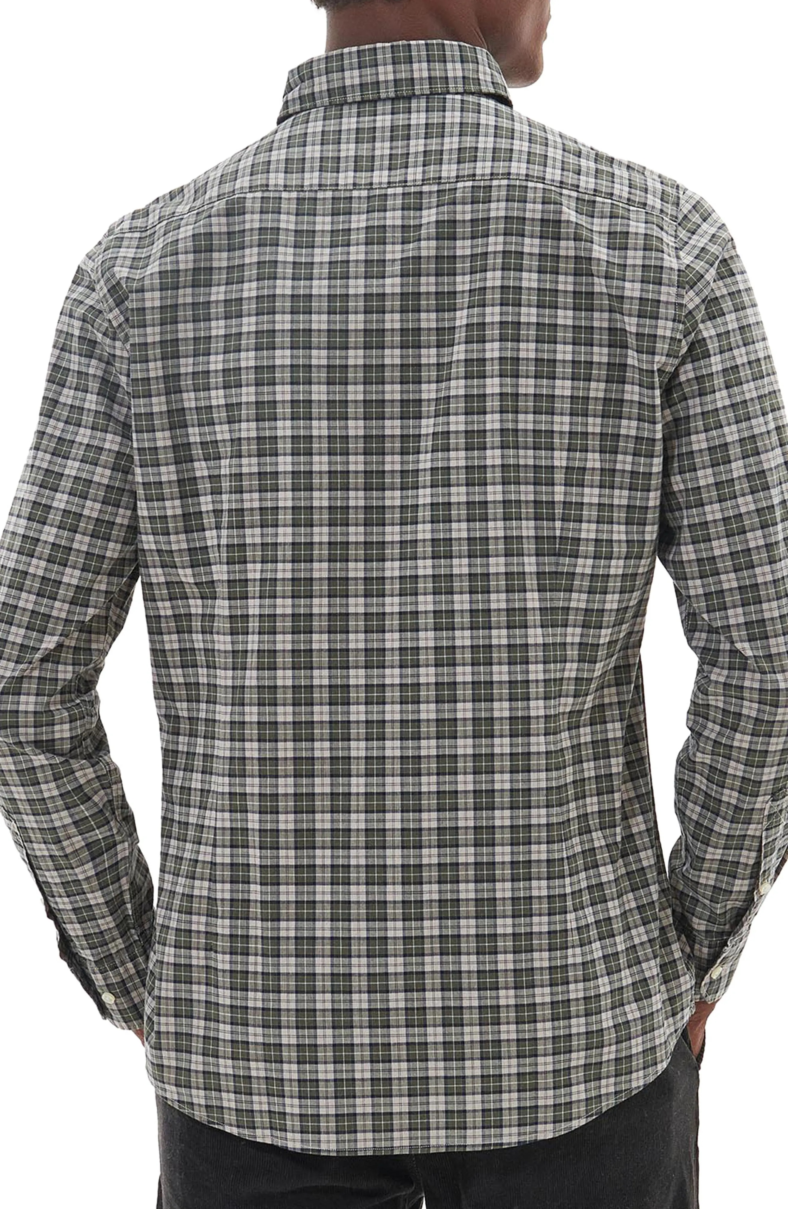 Lomond Tailored Fit Plaid Stretch Cotton Button-Down Shirt - 3