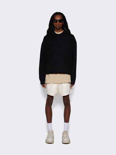 ESSENTIALS Essentials Knit Polo Sweater Jet Black outlook