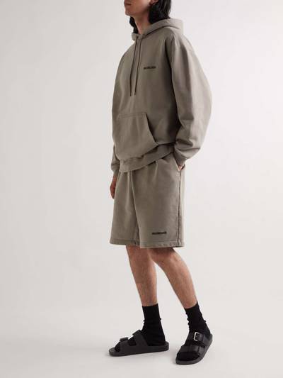BALENCIAGA Wide-Leg Logo-Embroidered Cotton-Jersey Shorts outlook