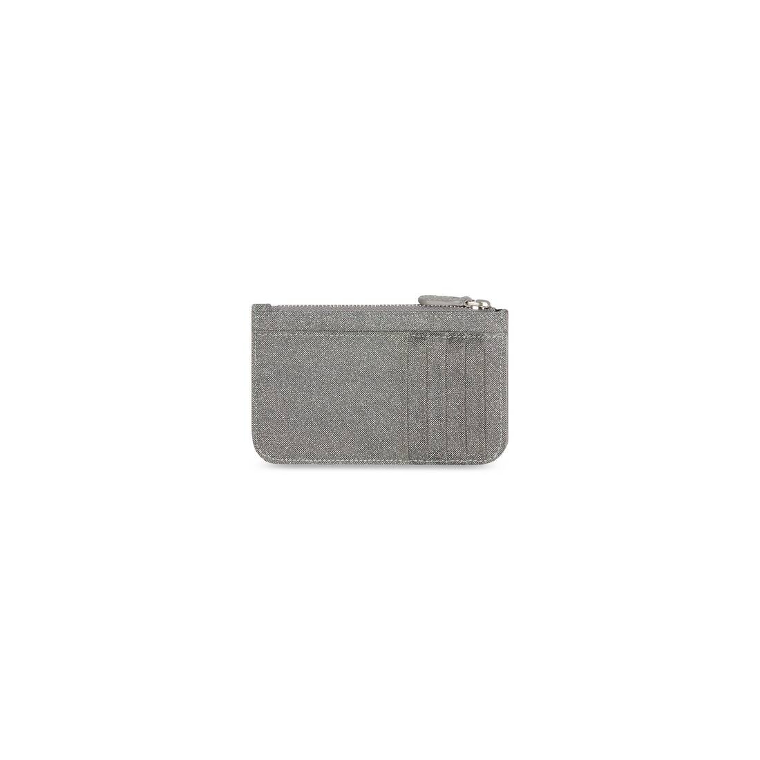 Women's Cash Large Long Coin And Card Holder In Glitter Material in Grey - 2