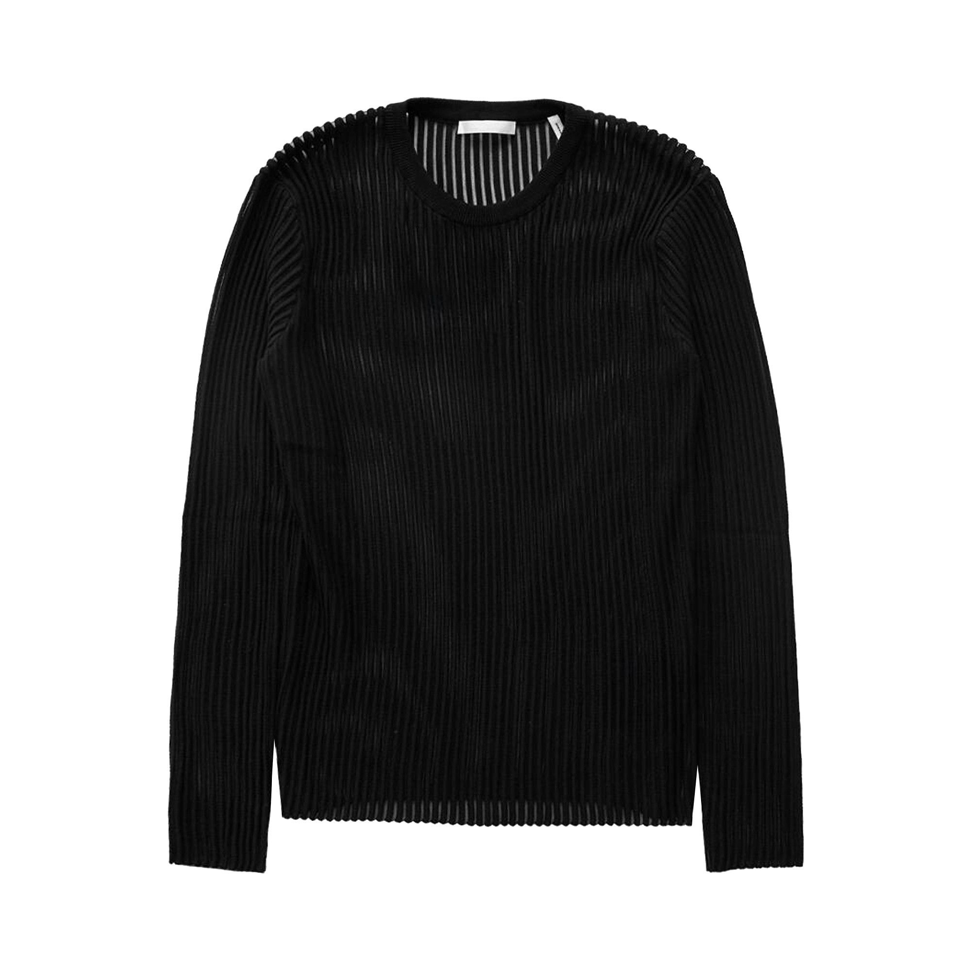 Helmut Lang Shadow Striped Mesh Sweater 'Black' - 1