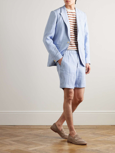 Oliver Spencer Osborne Straight-Leg Linen Drawstring Shorts outlook