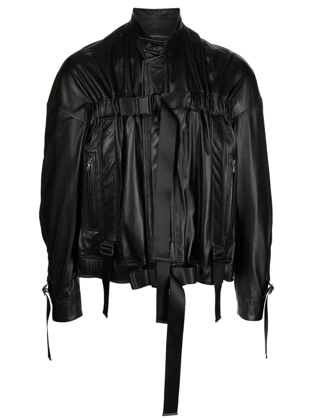 faux-leather buckle jacket - 1