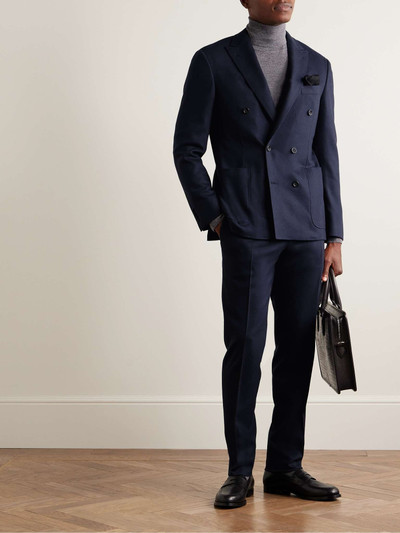 Canali Kei Slim-Fit Double-Breasted Wool-Blend Felt Suit Jacket outlook
