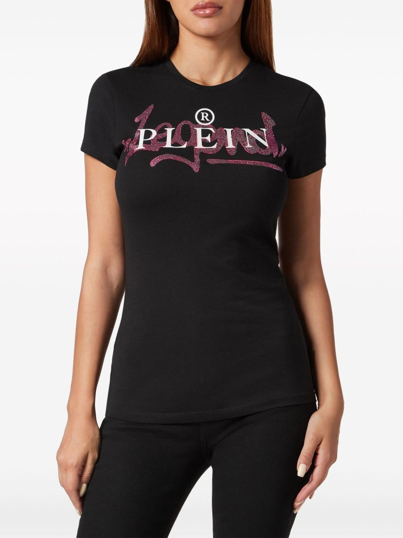 crystal-embellished logo-print T-shirt 3