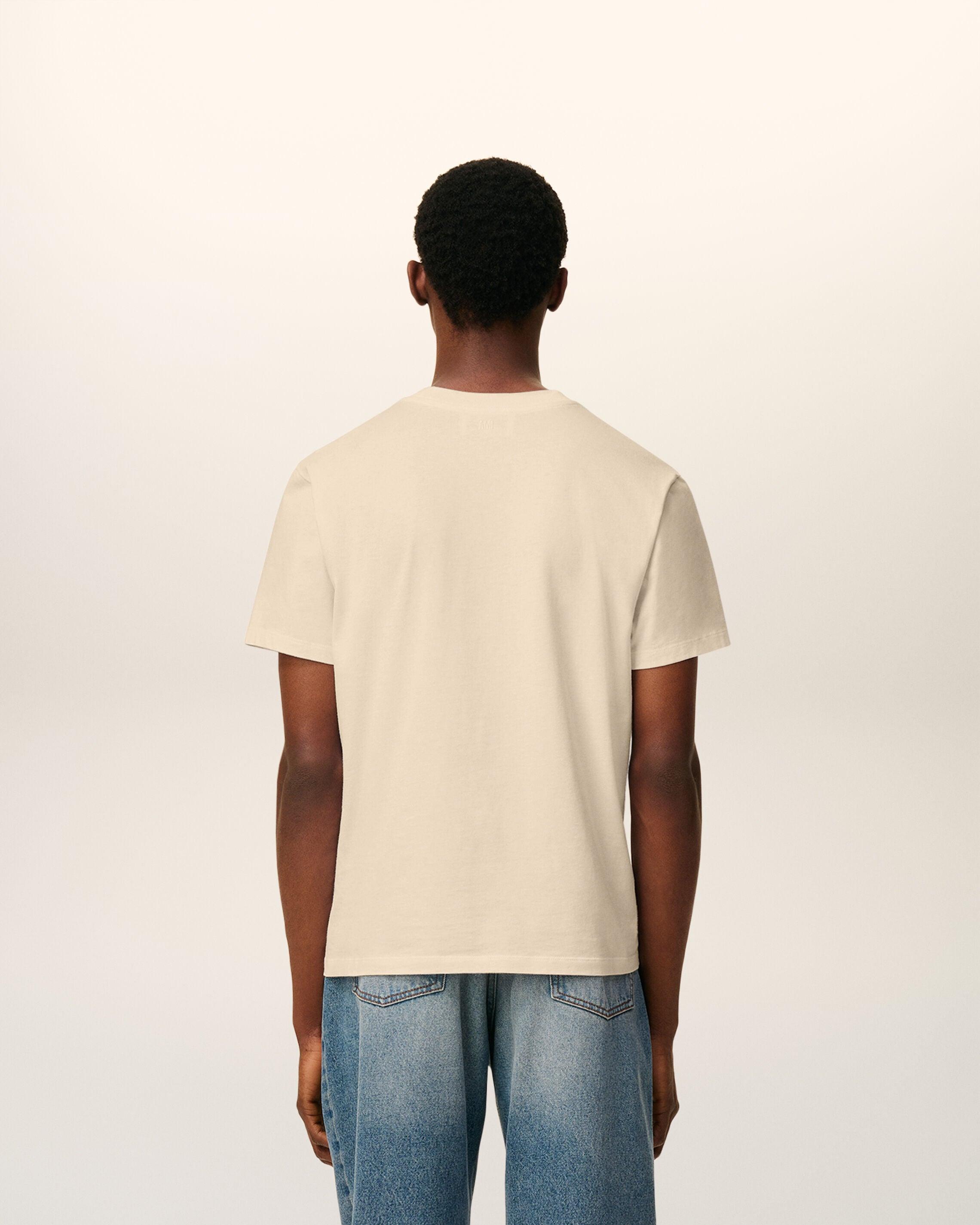BEIGE COTTON AMI DE COEUR T-SHIRT - 5