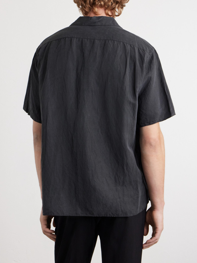Convertible-Collar Silk and Linen-Blend Shirt 4