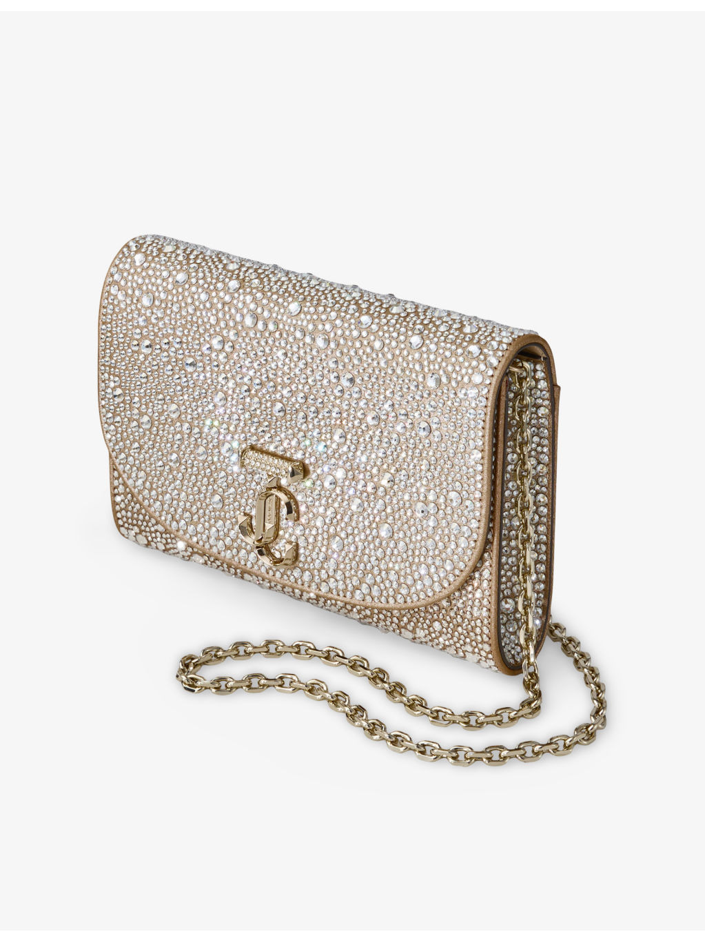 Curve Rhinestone-Embellished Suede Clutch Bag - 2
