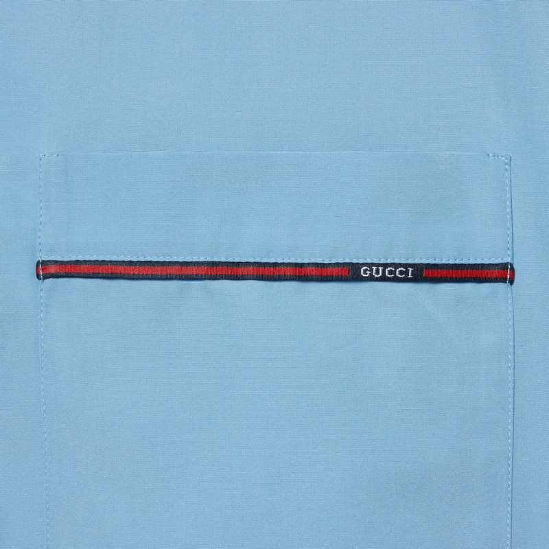 Regular fit cotton shirt with Web 7