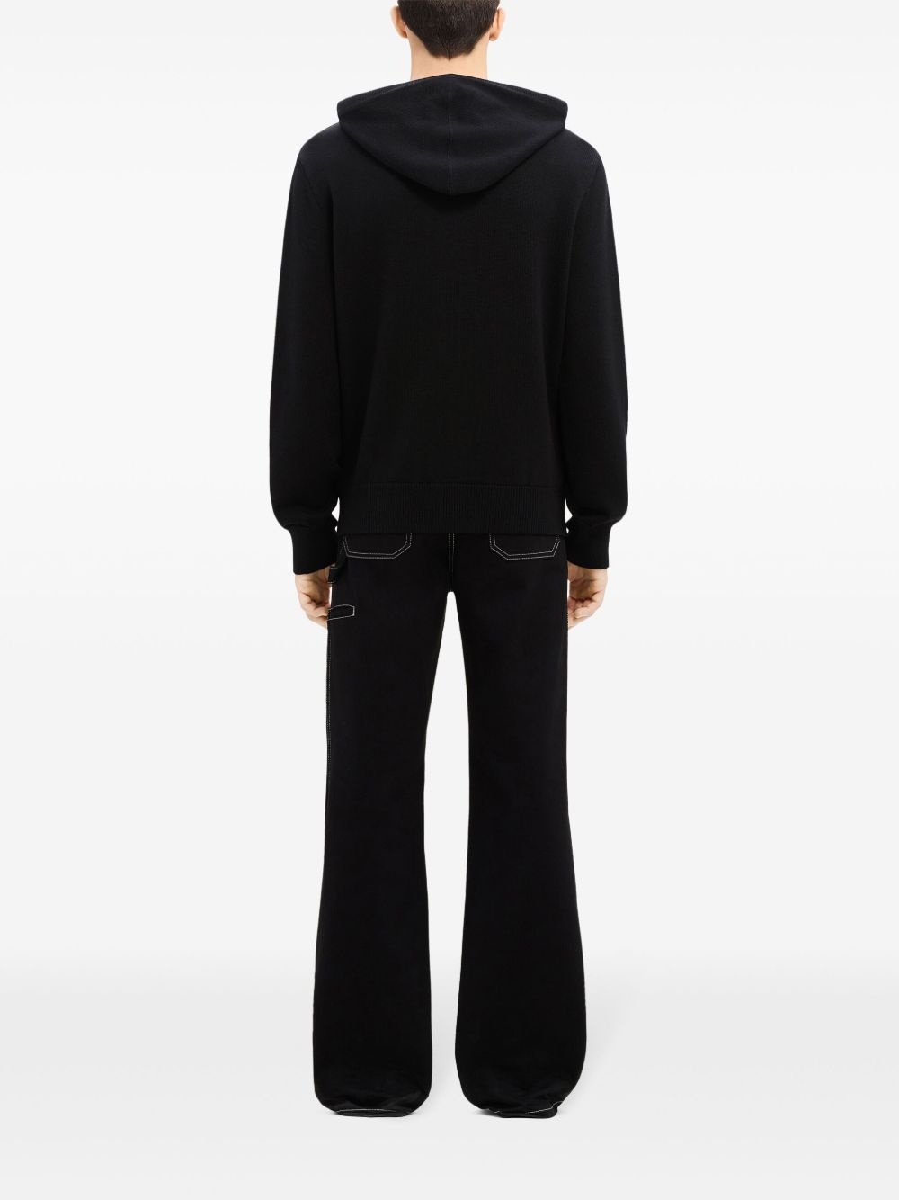 zipped wool hoodie - 5