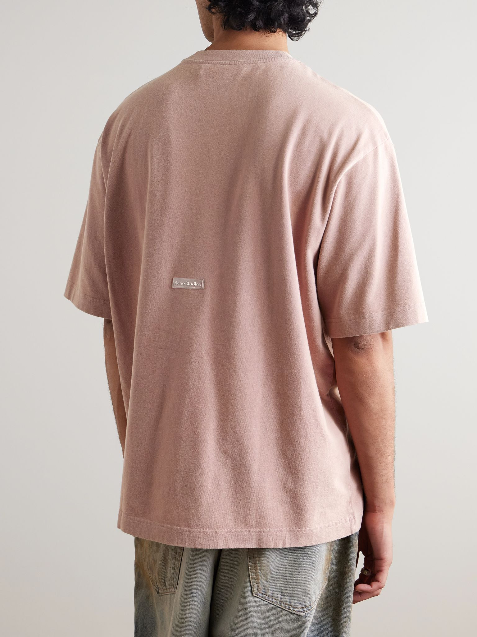 Extorr Logo-Appliquéd Garment-Dyed Cotton-Jersey T-Shirt Purple - 3