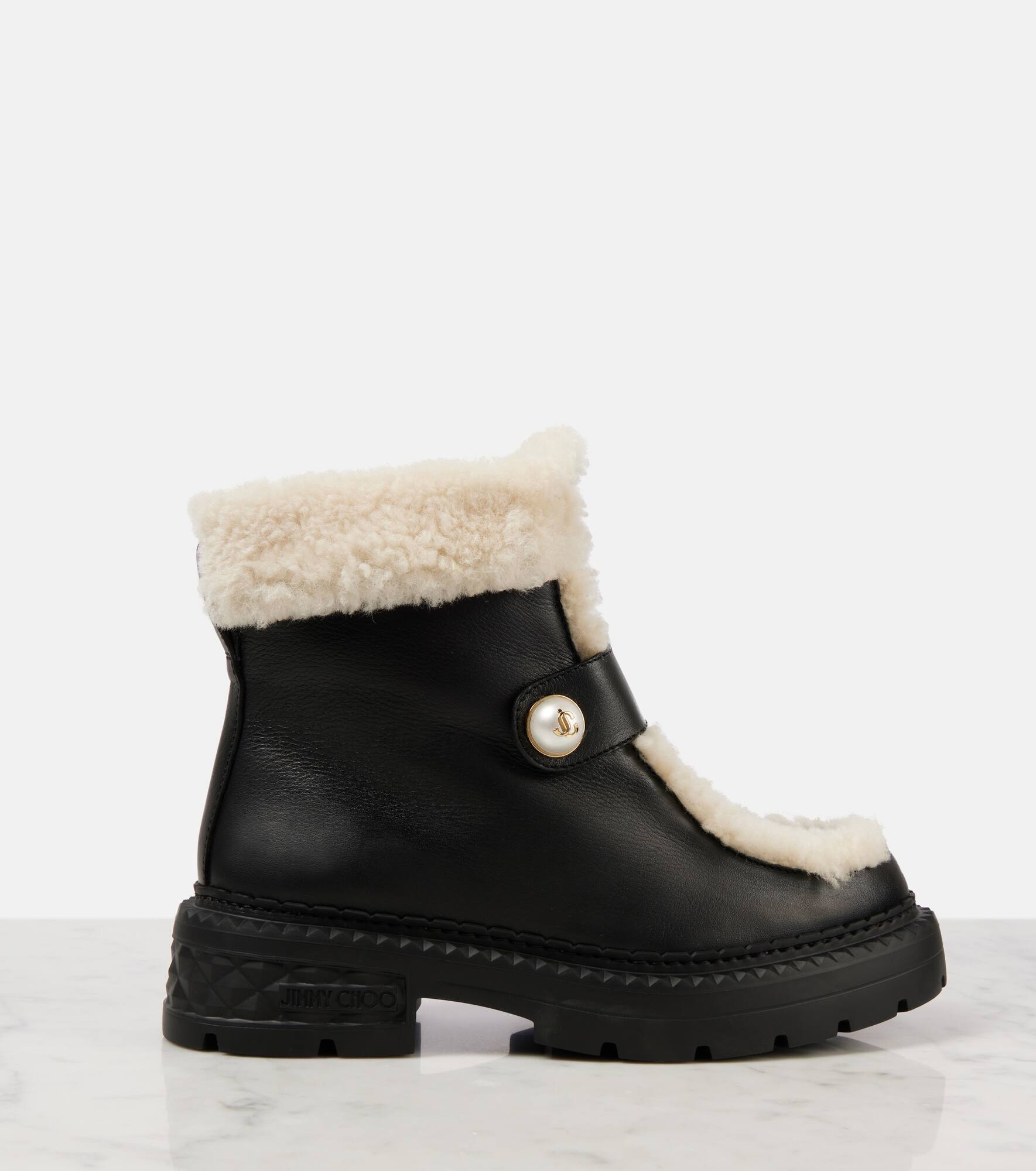 Shea shearling-lined leather ankle boots - 5