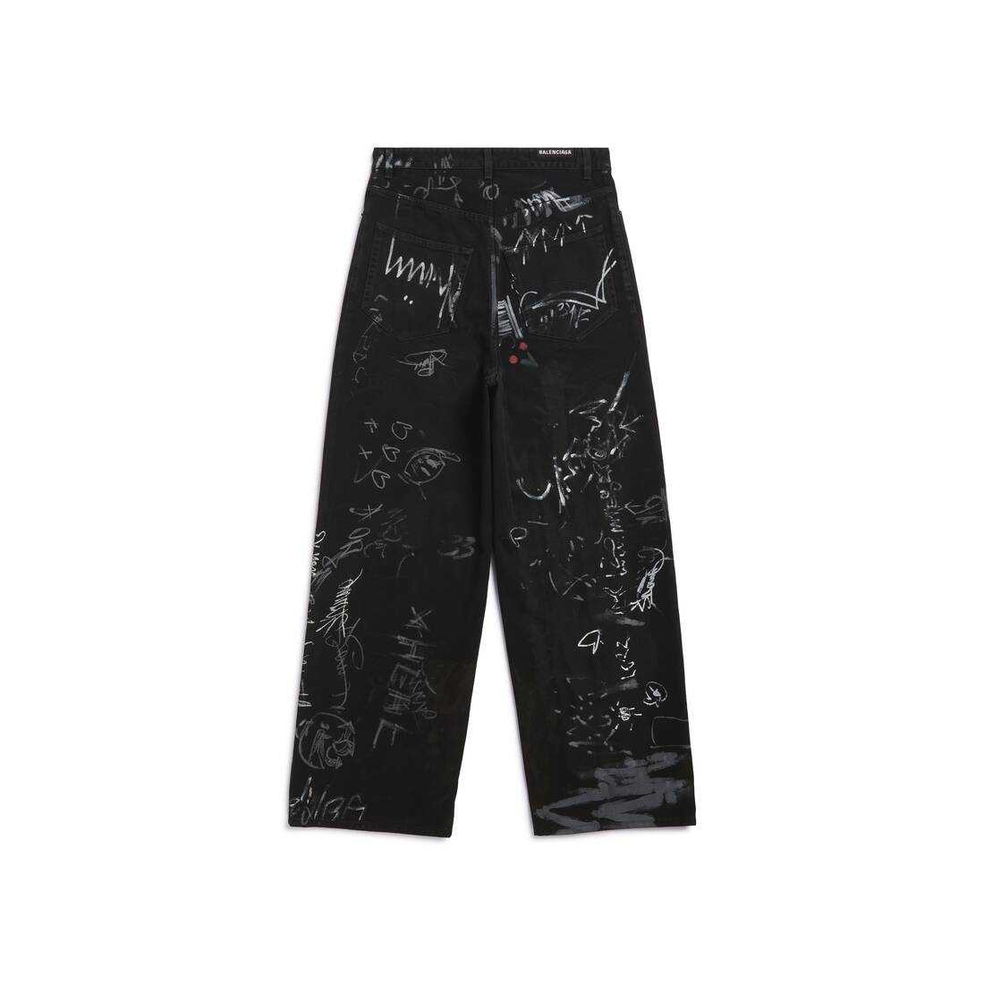 BALENCIAGA Graffiti Baggy Pants in Black | REVERSIBLE