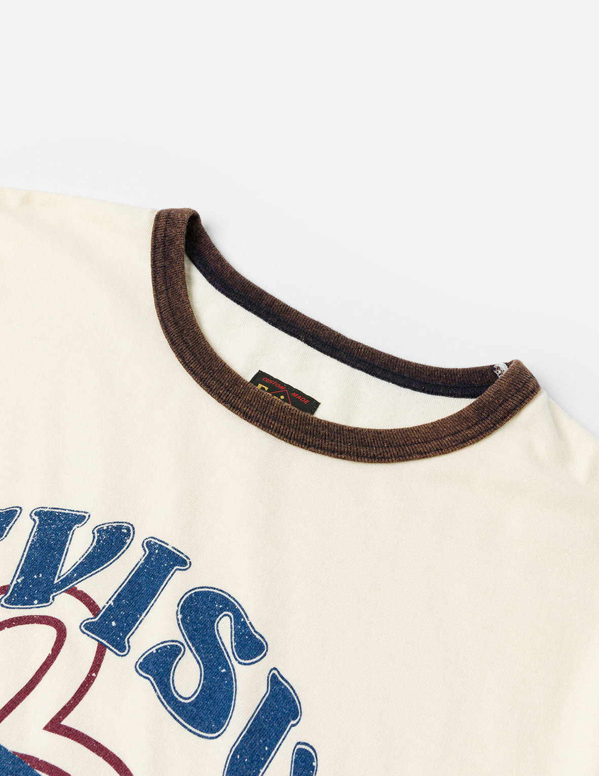 Washed Seagull and Logo Print Regular Fit Ringer T-shirt - 5