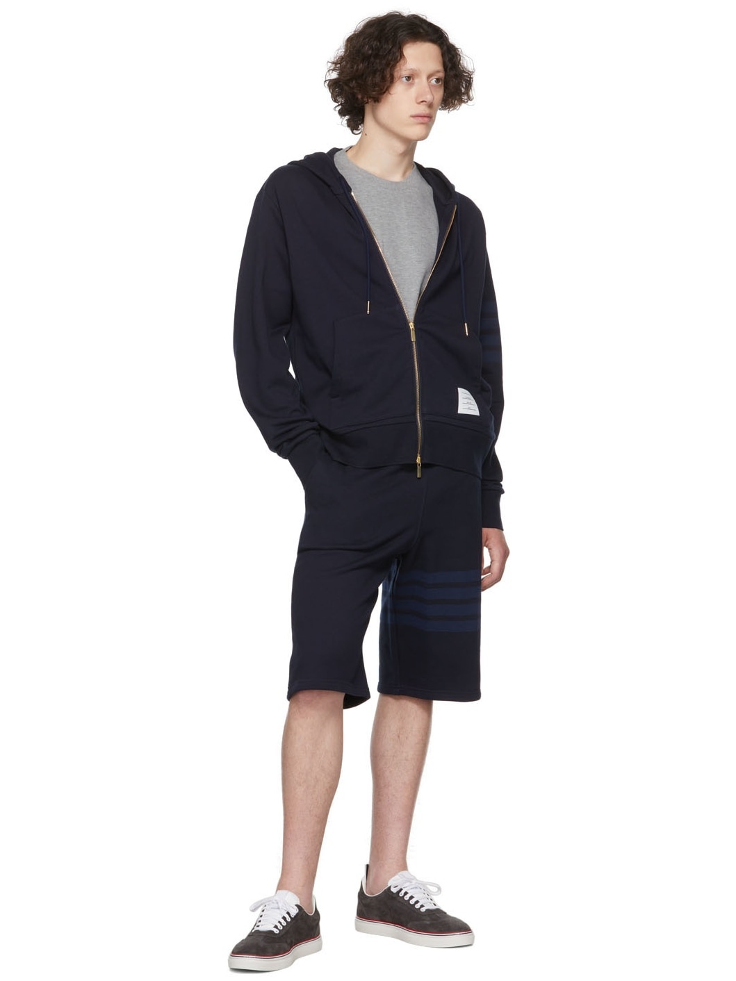 Navy 4-Bar Hoodie - 4