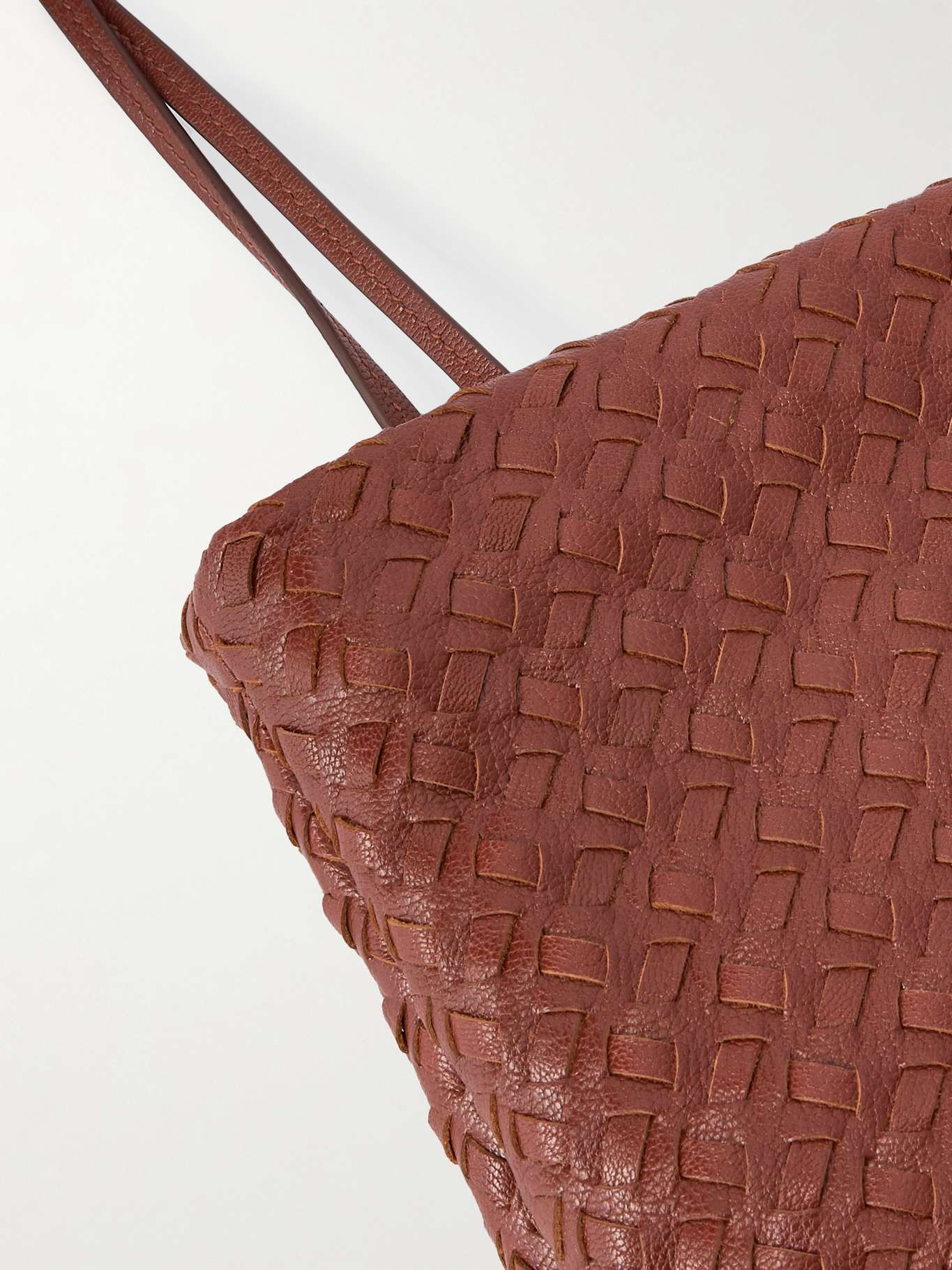 Lilou woven textured-leather shoulder bag Brown - 4