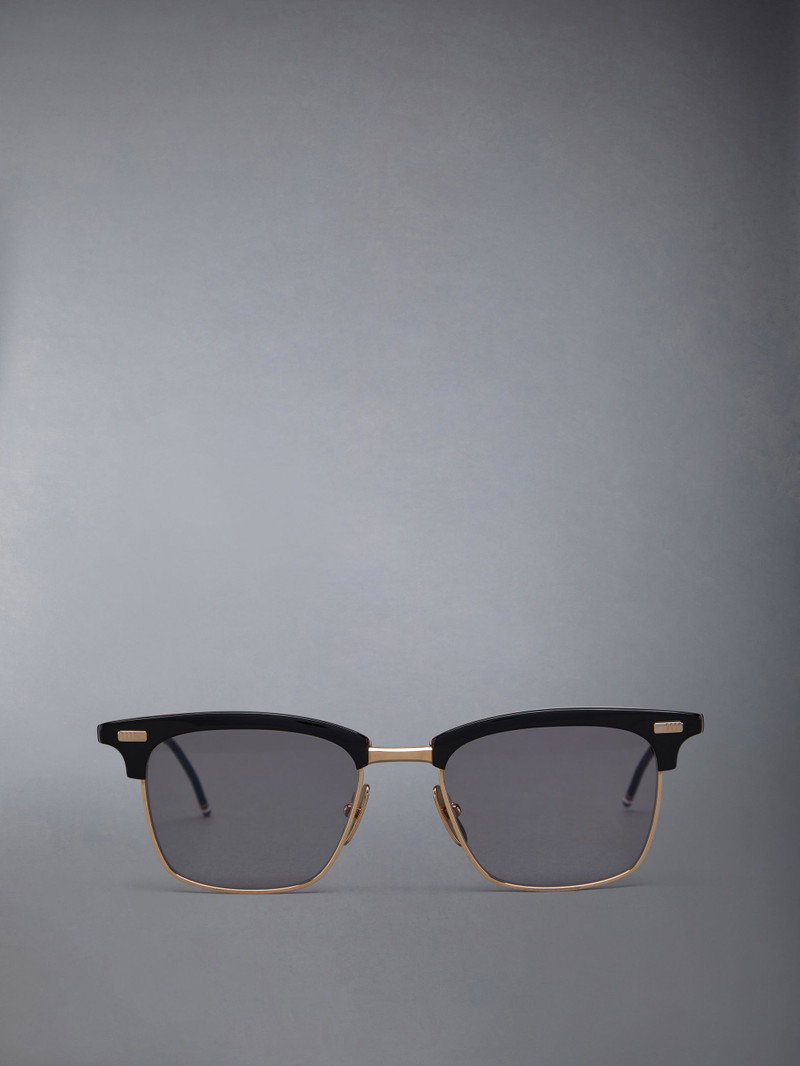 RECTANGULAR SUNGLASSES IN ACETATE AND TITANIUM 1