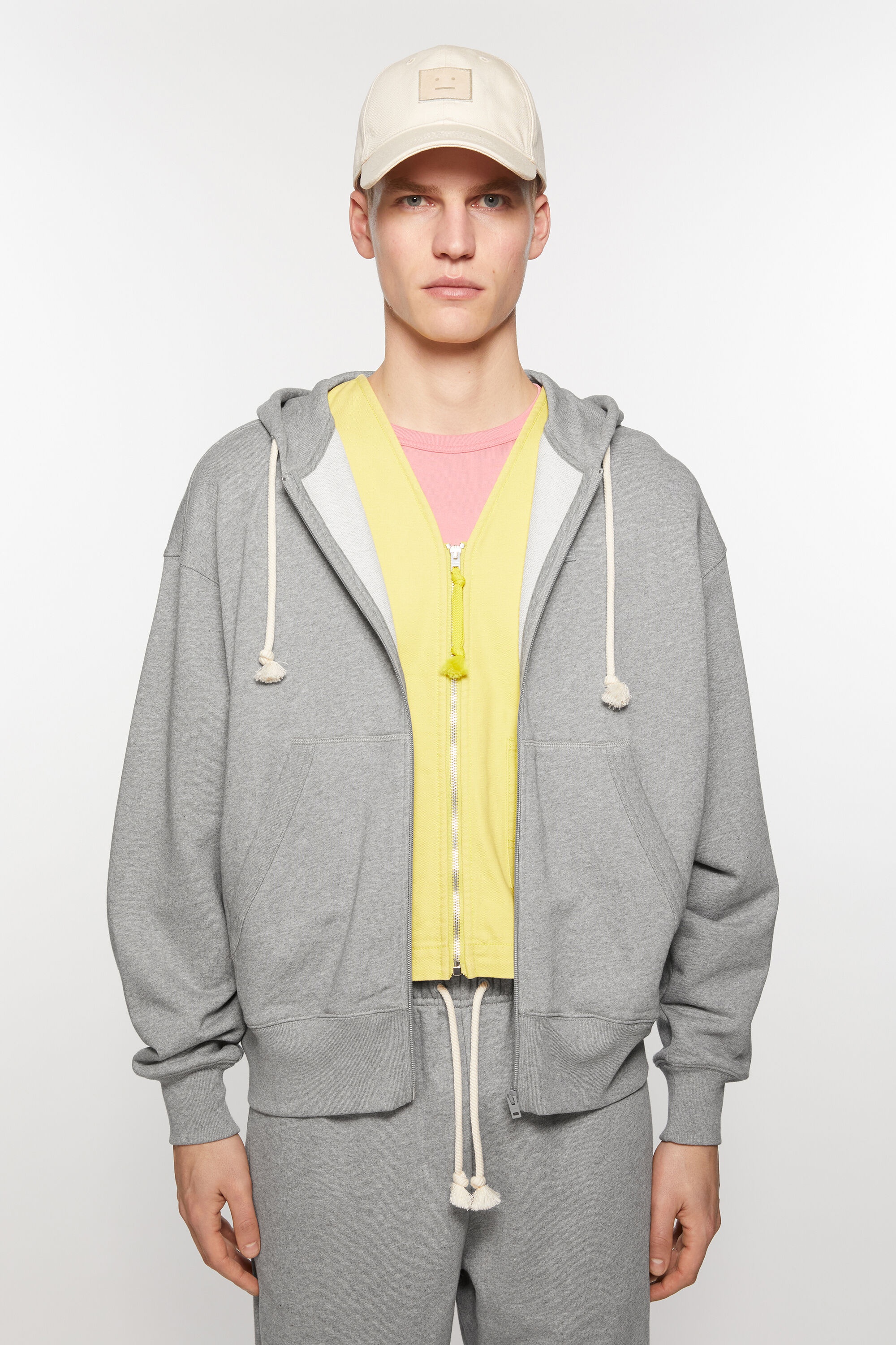 Hooded zip sweater - Light Grey Melange - 2