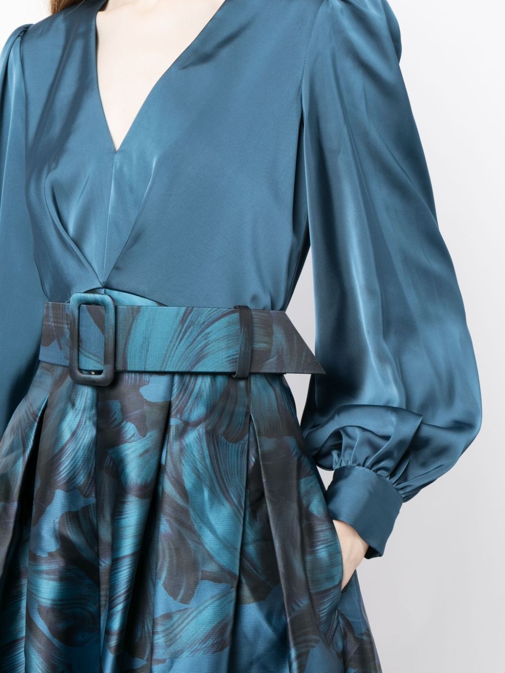 Zoe floral-print satin gown - 5