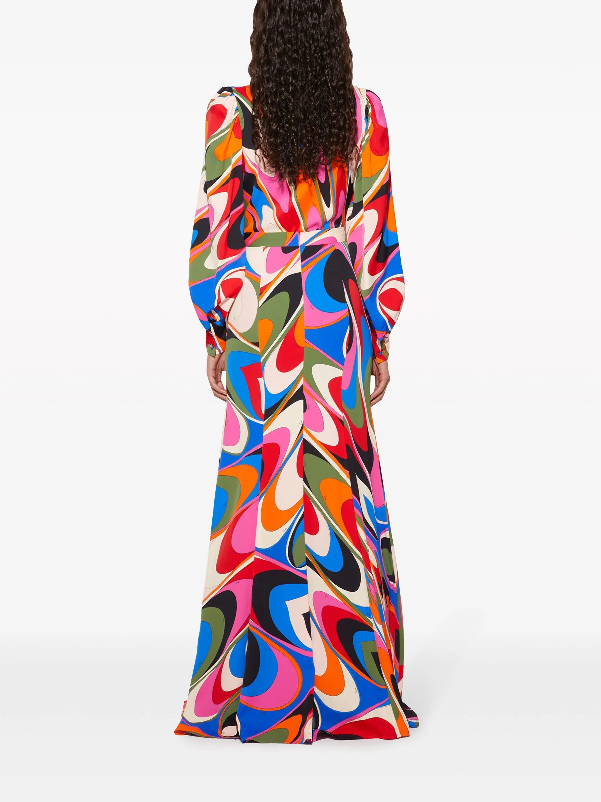 Marmo-print lace-up maxi skirt - 4
