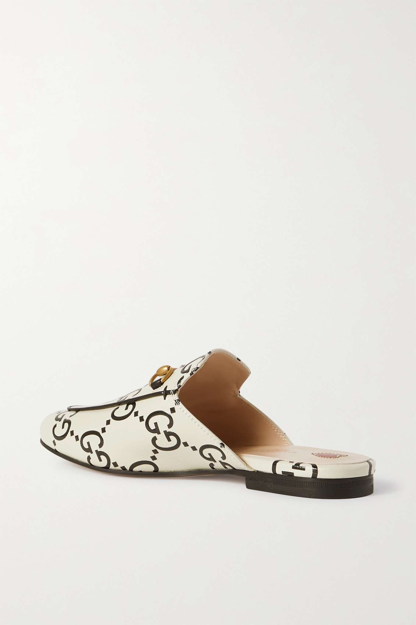 Princetown horsebit-detailed logo-print leather loafers - 3