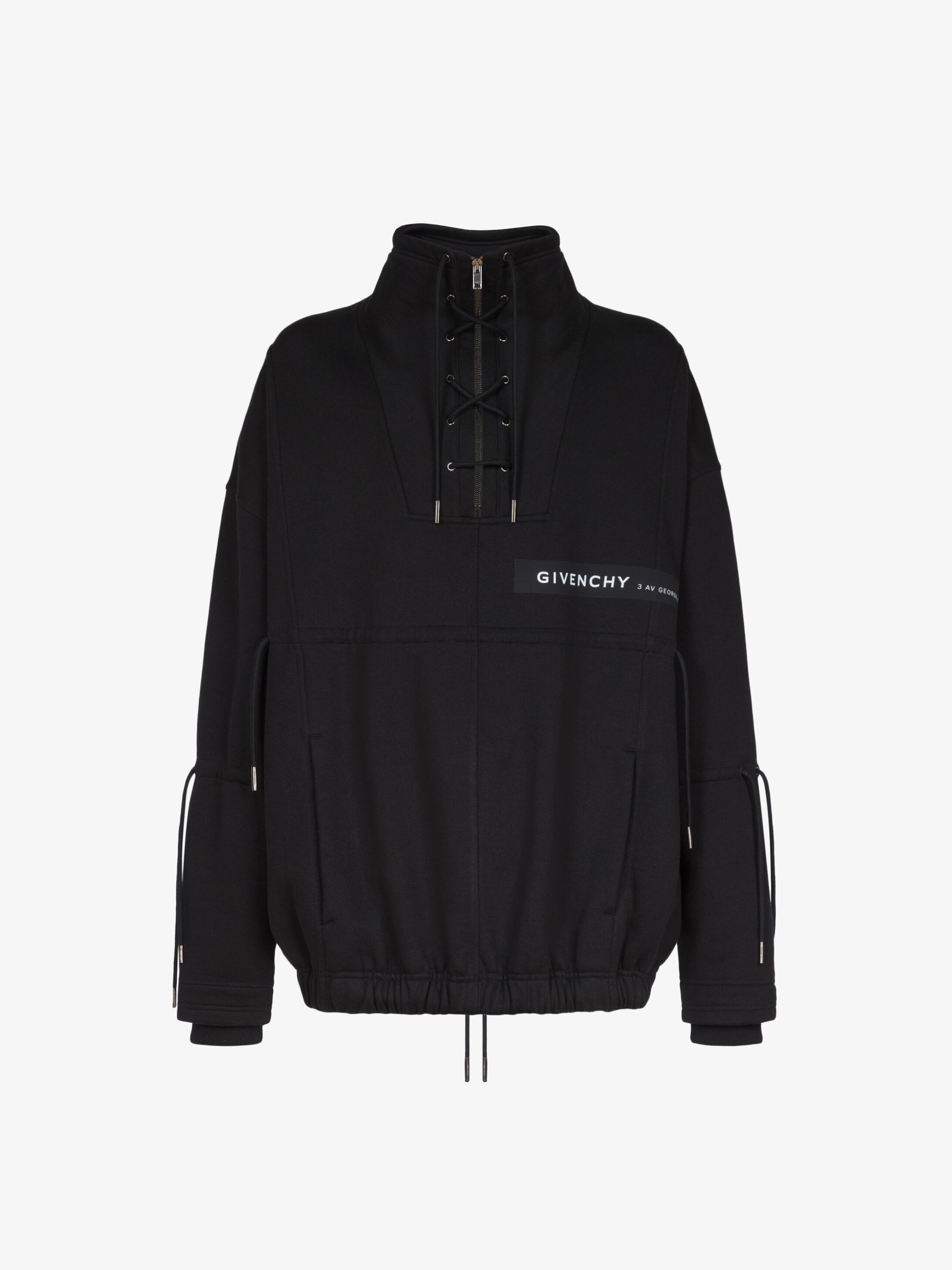 GIVENCHY ADDRESS band oversized lace up sweatshirt - 1