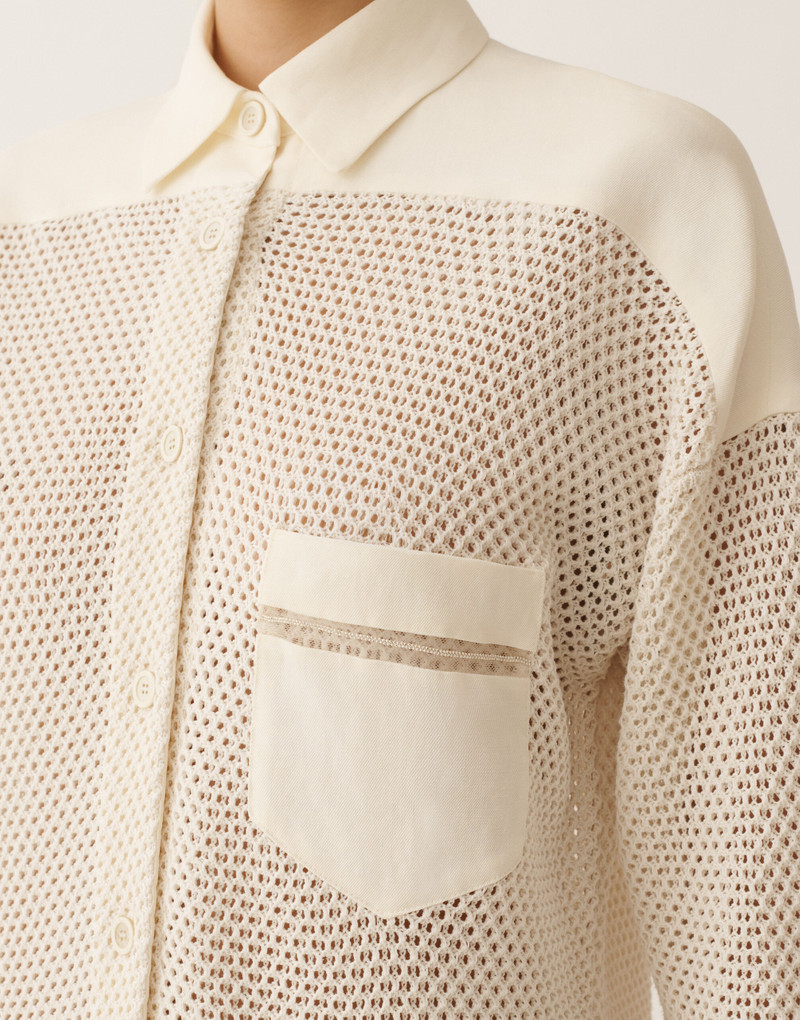Shirt in organic cotton with lustrous viscose 5