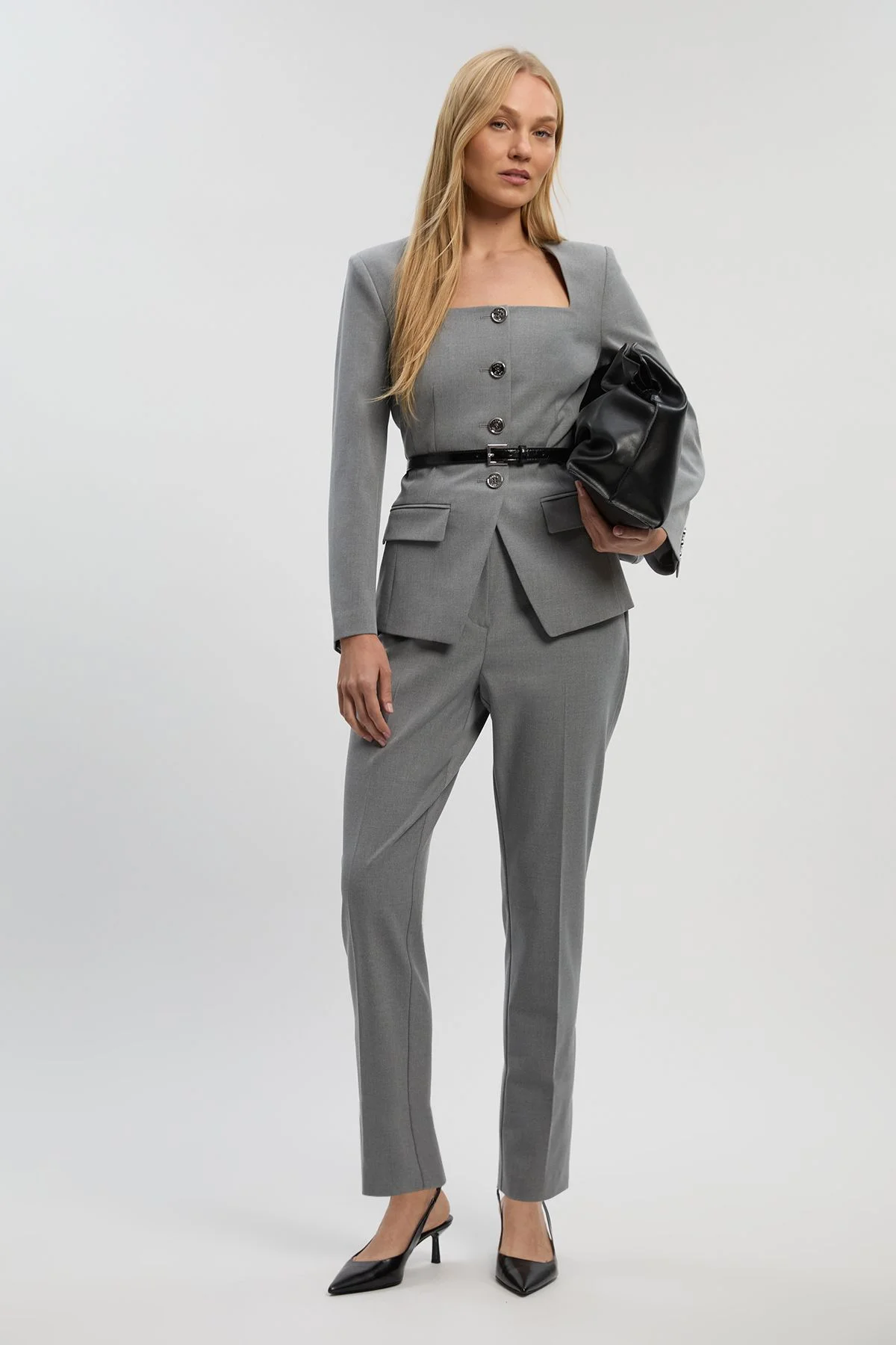 Petite Tailored Marl Slim Leg Trouser - 1