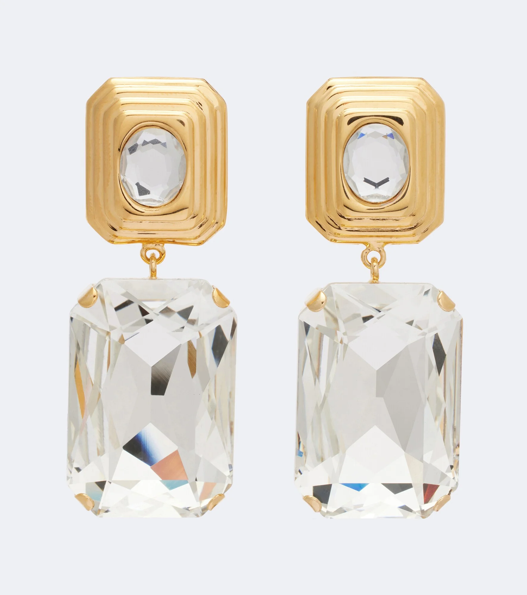 Crystal-embellished clip-on earrings - 1