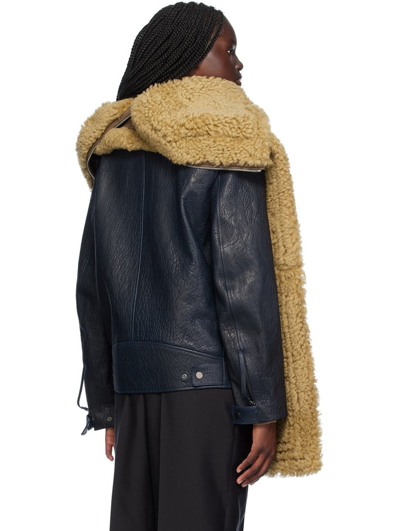 Brown Hooded Shearling Scarf 3