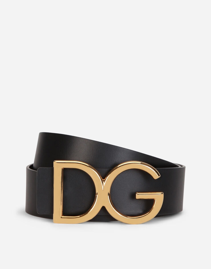 Leather belt with DG logo - 1