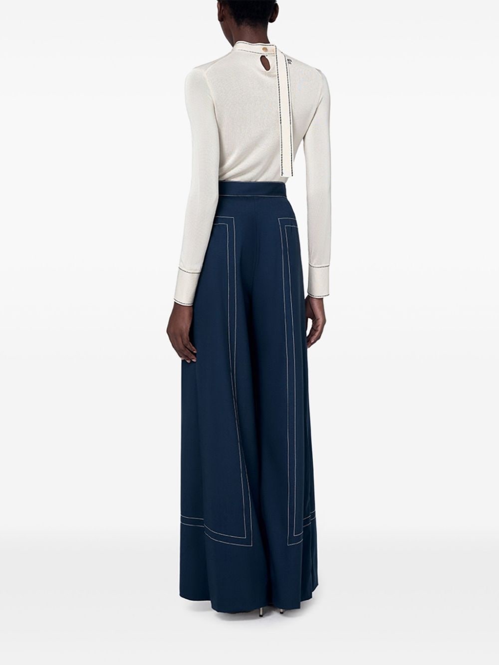 contrast-stitching trousers - 4