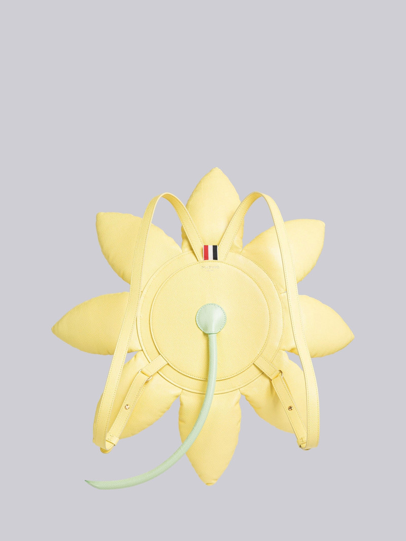 Pebble Grain Leather Flower Backpack 3